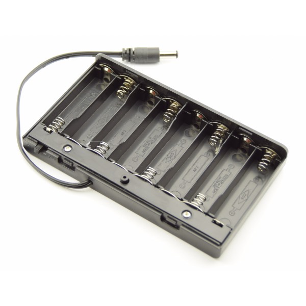 8x AA Batterijdoosje met DC Jack en Schakelaar