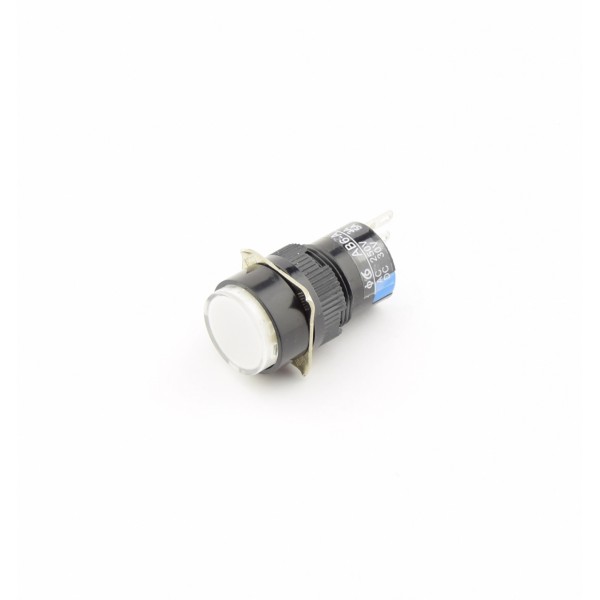 Witte Drukknop 16mm - Reset