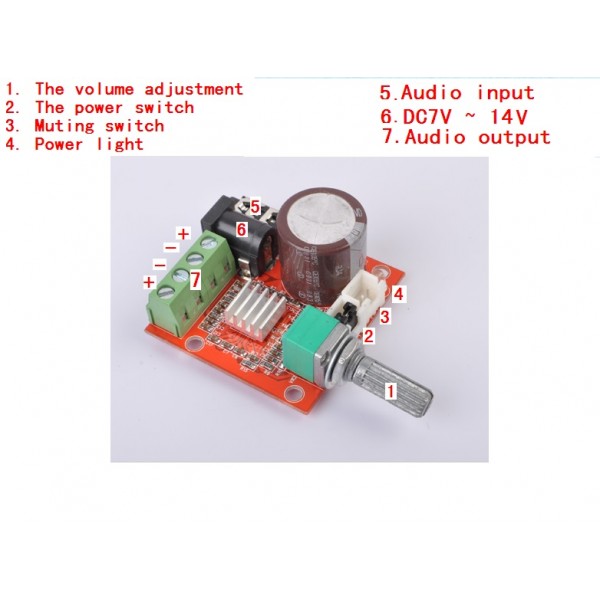 PAM8610 2x15W Audio Versterker Mini 12V