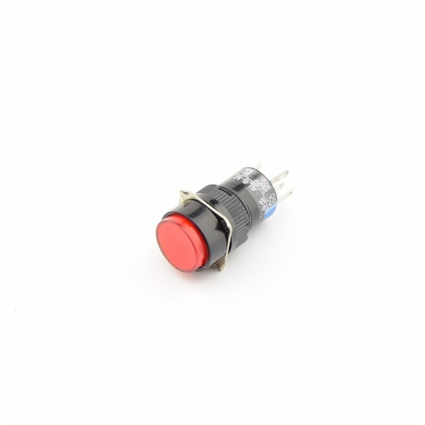 Red Push button 16mm - Reset - With 6.3V LED Lighting