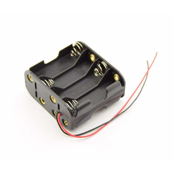 8x AA Batterijhouder met Losse Draden - Dubbel