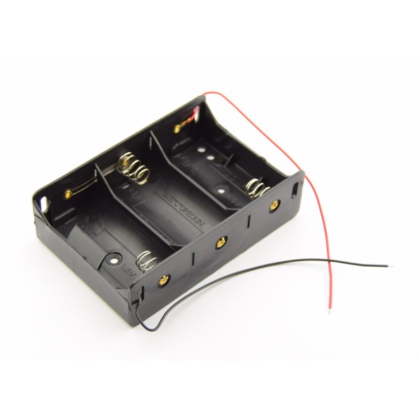 3x D Battery Holder with Loose Wires