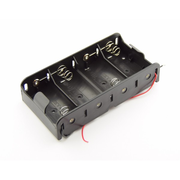 4x D Battery Holder with Loose Wires