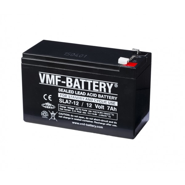 VMF 12V 7.0Ah Lead-Acid Battery - 4.8mm connector