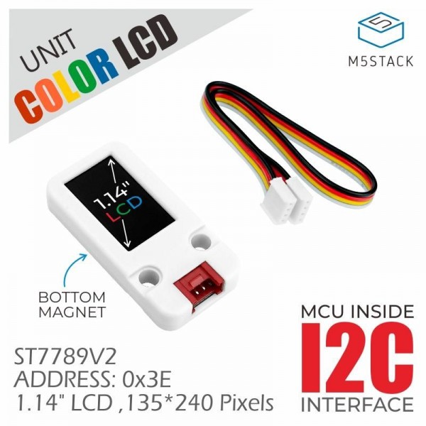 M5STACK Color LCD Unit - 1.14 inch TFT-LCD Display - I2C