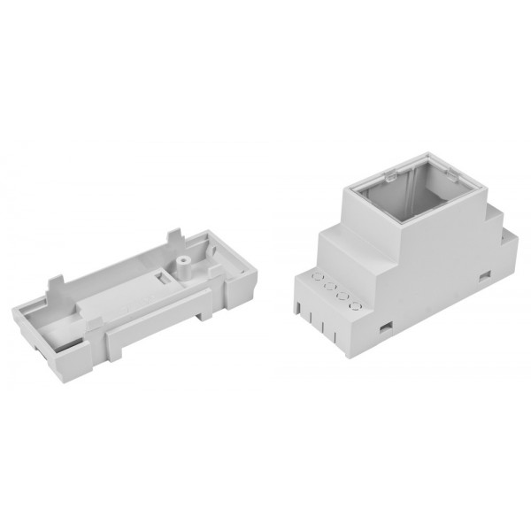 Kradex DIN-Rail Enclosure 2M - Gray - Transparent - Z106JFP ABS V0
