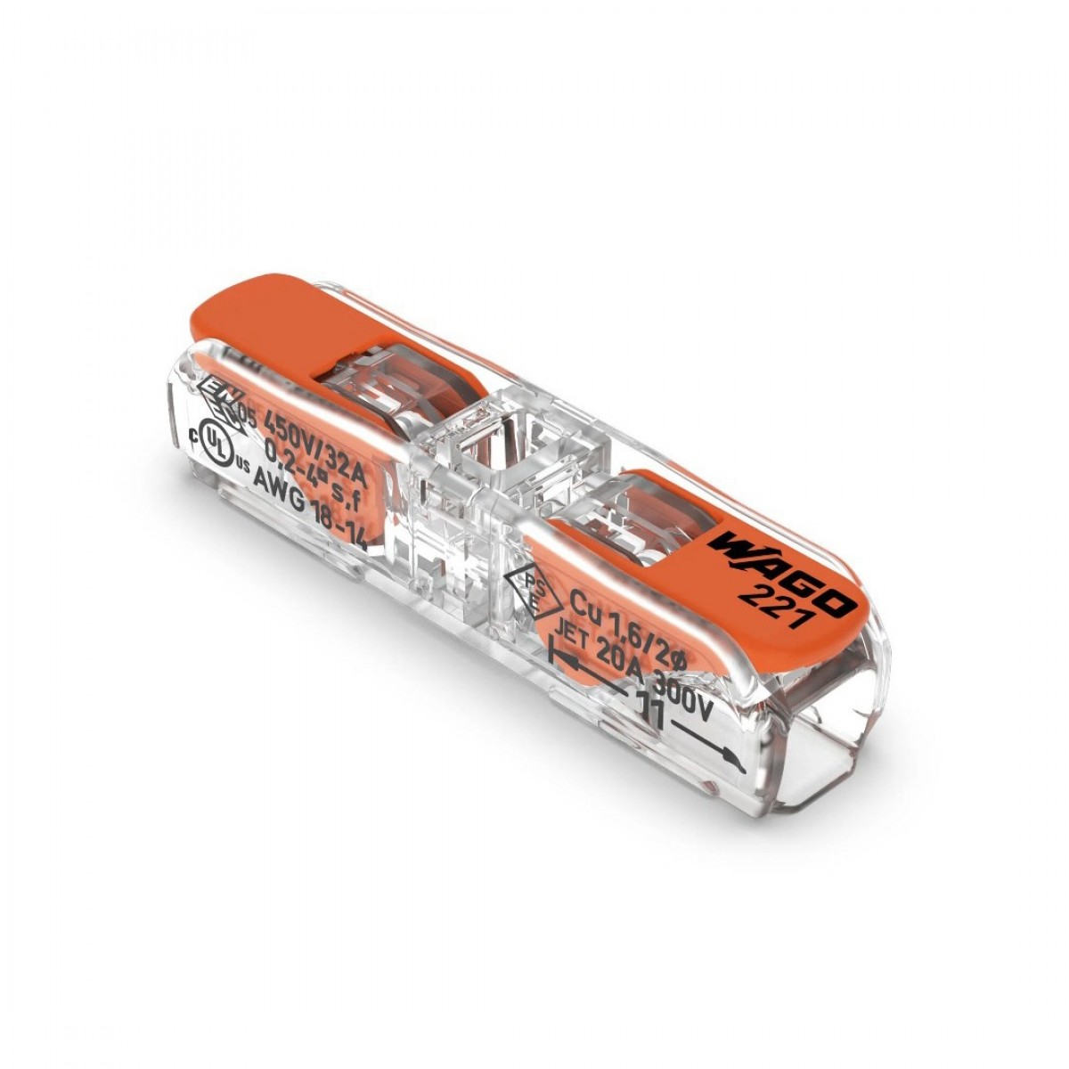 Wago Pushin Wire Connector 2way Straight WAGO2212411