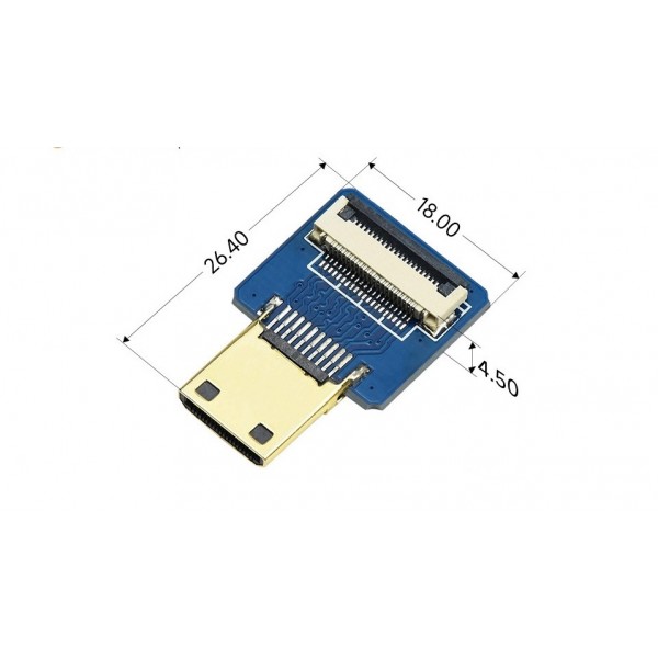 Waveshare DIY Mini HDMI Male to FFC Adapter - Horizontal