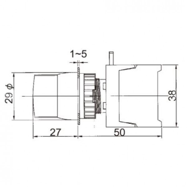 Auspicious Selector Switch - Rotary Switch - 3 Positions - Black
