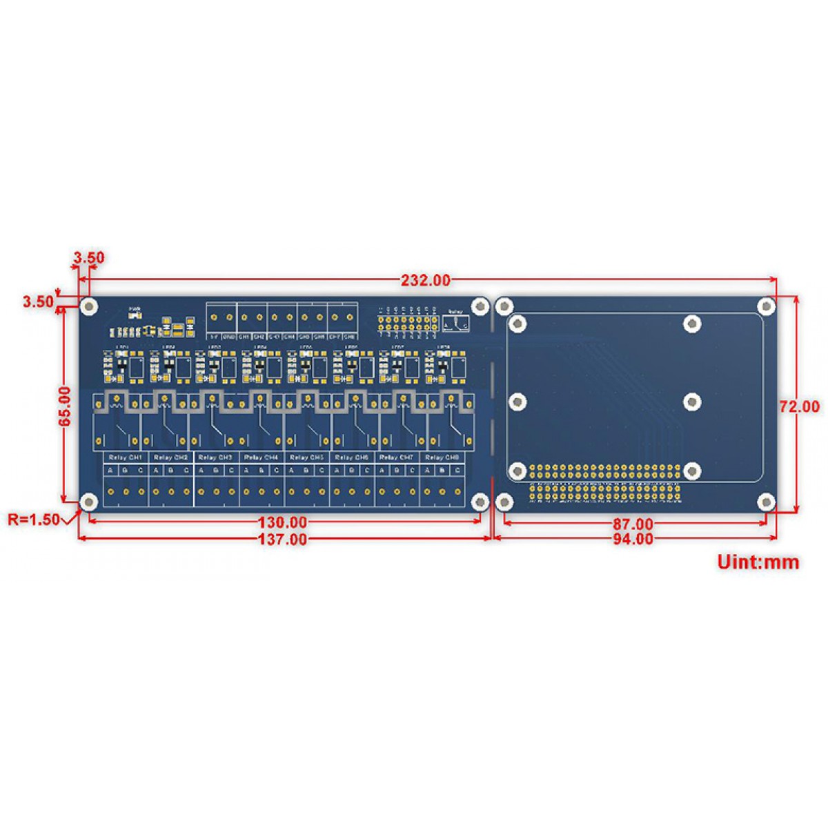 Waveshare RPi Relay Board (B) 8 Channels for Raspberry Pi WS15423